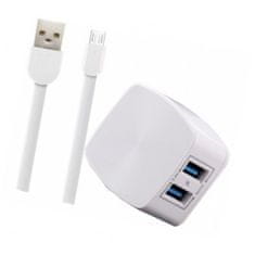 REMAX Dual punjač i USB-C kabel, 2.4 A, 1m, bijeli (RP-U215)