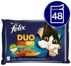 Felix Fantastic DUO izbor mesa u želeu s povrćem, 48 x 85 g