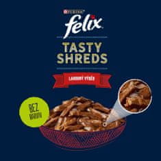 Felix Tasty hrana za mačke Tasty Shreds s govedinom, piletinom, lososom i tunom u soku, 72 x 80 g