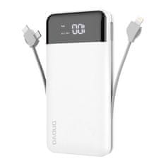 DUDAO K1Pro Power Bank 20000mAh 2x USB + kabel Lightning / USB-C / Micro USB, bijela
