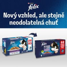 Felix hrana za mačke Fantastic s govedinom, piletinom, lososom, tunom u želeu, 44 x 85 g