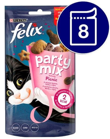 Felix Party Mix Picnic Mix poslastice za mačke, 8x 60 g
