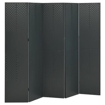Vidaxl Zaštitni paravan s 5 panela antracit boje 200 x 180 cm čelik