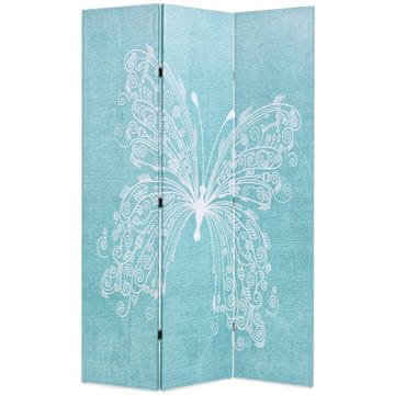 Vidaxl Sklopiva sobna pregrada s uzorkom leptira 120 x 170 cm plava