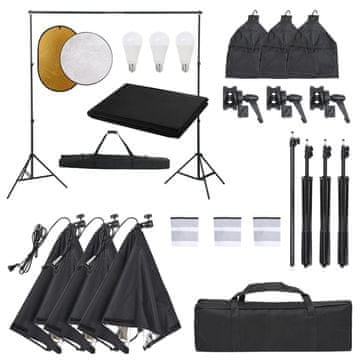 Vidaxl Fotografska oprema sa setom svjetala, pozadinom i reflektorom