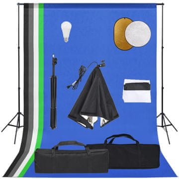 Vidaxl Fotografska oprema sa svjetlom softbox, pozadinom i reflektorom