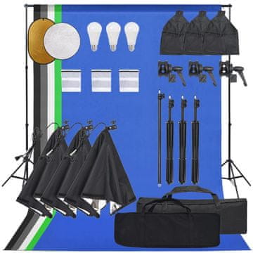 Vidaxl Fotografska oprema sa setom svjetala, pozadinom i reflektorom