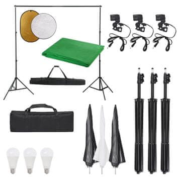 Vidaxl Fotografska oprema sa setom svjetala, pozadinom i reflektorom