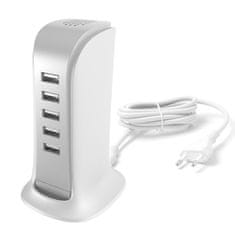 DUDAO A5EU punjač 5x USB 25W, bijela