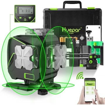 Huepar PRO12 line konstrukcija laserska razina Bluetooth + daljinski upravljač S03DG
