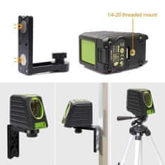 Huepar BOX1G Križna zelena laserska razina + funkcija pulsa za detektor