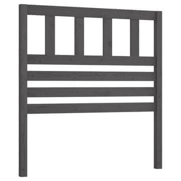 Vidaxl Uzglavlje za krevet sivo 96 x 4 x 100 cm od masivne borovine