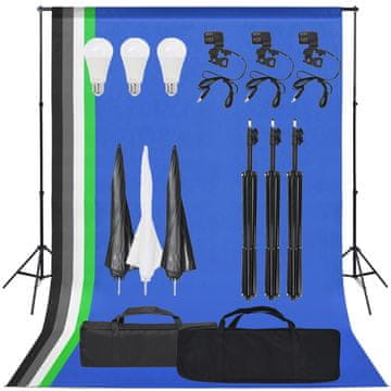 Vidaxl Oprema za fotografski studio sa setom svjetala i pozadinom