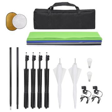 Vidaxl Fotografska oprema sa setom svjetala, pozadinom i reflektorom