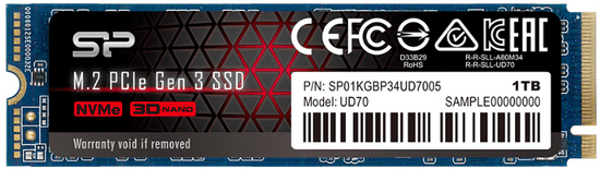 Silicon Power UD70 SSD disk, 1 TB, M.2, PCIe, NVMe 3400/3000 MB/s (SP01KGBP34UD7005)
