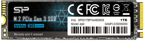 Silicon Power P34A60 SSD disk, 1 TB, M.2 PCIe Gen3 x4, NVMe 2200/1600 MB/s (SP001TBP34A60M28)