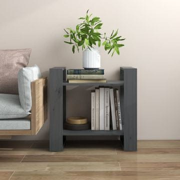 Vidaxl Biblioteka/Pregrada siva 60x35x57 cm borovina