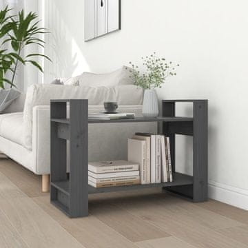 Vidaxl Polica za knjige/Pregrada siva 80x35x56,5 cm bor