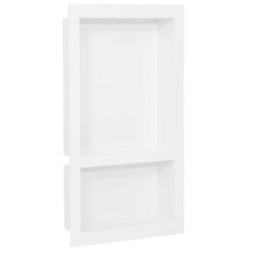 Vidaxl Niša za tuš s 2 odjeljka bijela visokog sjaja 41 x 69 x 9 cm