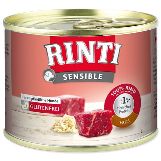 Rinti Sensible mokra hrana za pse, govedina sa rižom, 12 x 185 g