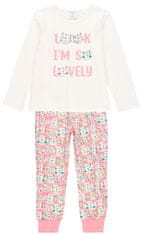 Boboli pamučna pidžama za djevojčice - mačka 925095, bijela, 152