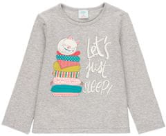 Boboli pamučna pidžama za djevojčice - mačka koja spava 925107, siva, 152