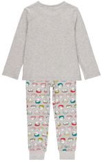 Boboli pamučna pidžama za djevojčice - mačka koja spava 925107, siva, 122