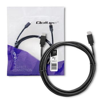 Qoltec Kabel Qoltec USB 3.1 tip C muški | USB 3.1 tip C muški | 1,4 m | Crni