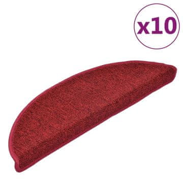 Vidaxl Gazišta za stepenice, 10 kom, 56x17x3 cm, bordo