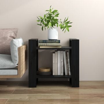 Vidaxl Polica za knjige/Pregrada Crna 60x35x57 cm Bor