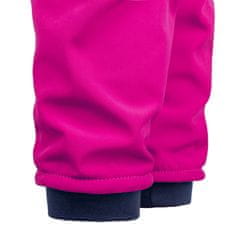 Unuo softshell hlače za djevojčice od flisa, ružičasta, 80/86