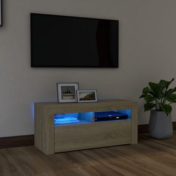Vidaxl TV ormarić s LED rasvjetom, Sonoma hrast, 90x35x40 cm