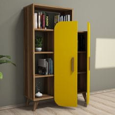 Woody Fashion Polica za knjige, Form - Walnut, Yellow