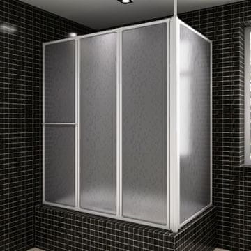 Vidaxl Tuš vrata, L-oblik, 70x120x137 cm, 4 panela, sklopiva