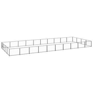 Vidaxl Kavez za pse crni 40 m² čelični