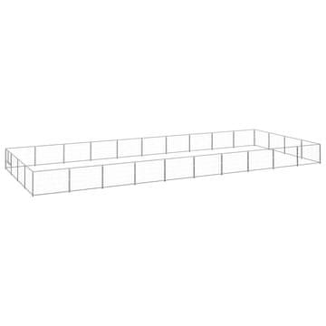 Vidaxl Kavez za pse srebrni 40 m² čelični