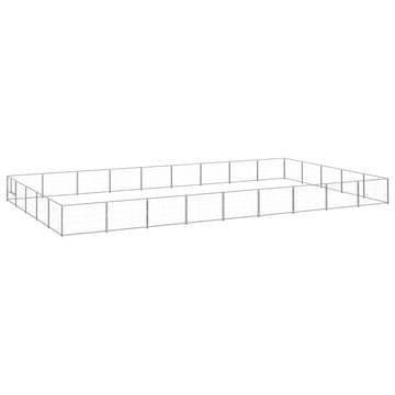 Vidaxl Kavez za pse srebrni 45 m² čelični