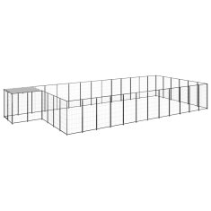 Vidaxl Kavez za pse crni 22,99 m² čelični