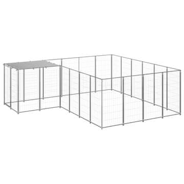 Vidaxl Kavez za pse srebrni 8,47 m² čelični