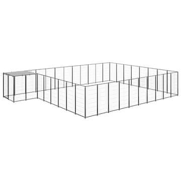 Vidaxl Kavez za pse crni 25,41 m² čelični