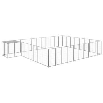 Vidaxl Kavez za pse srebrni 25,41 m² čelični