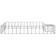 Vidaxl Kavez za pse crni 22,99 m² čelični