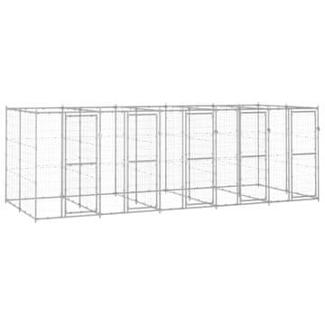 Vidaxl Vanjski kavez za pse od pocinčanog čelika 12,1 m²