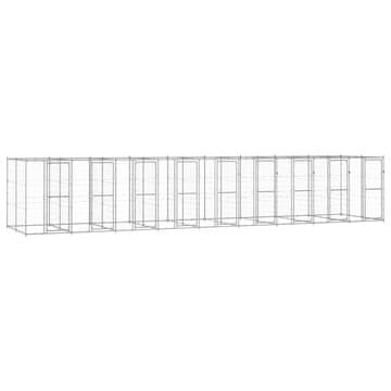 Vidaxl Vanjski kavez za pse od pocinčanog čelika 21,78 m²