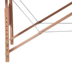 Vidaxl Plavi sklopivi stol za masažu s 4 zone i drvenim okvirom