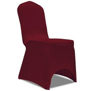 Vidaxl Elastične navlake za stolice, 100 kom, bordo, 130339x2