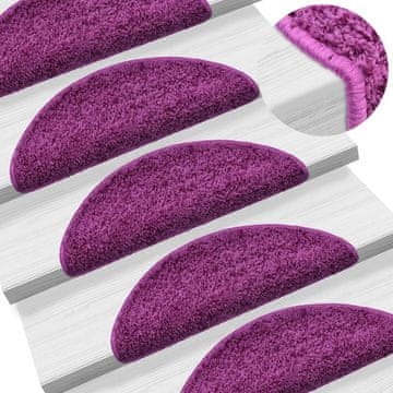 Vidaxl Prostirke za stepenice 15 kom 56x17x3 cm ljubičaste poluokrugle