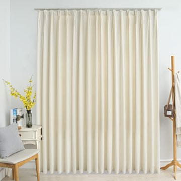 Vidaxl Zavjesa za zamračivanje s kukama, baršun, krem, 290x245 cm