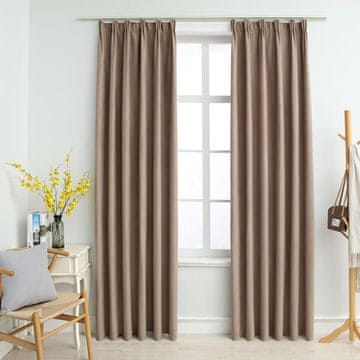 Vidaxl Zavjese za zamračivanje s kukama, 2 kom, taupe, 140x245 cm