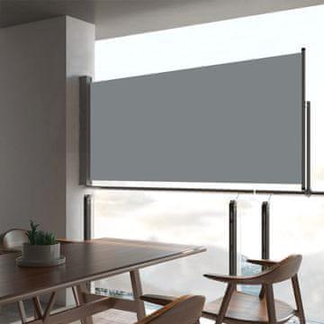 Vidaxl Uvlačna bočna tenda za terasu 60 x 300 cm siva